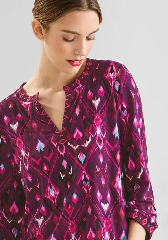 Street One Abstract Graphic Tunic, Tamed Berry